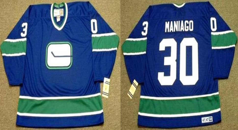 2019 Men Vancouver Canucks 30 Maniago Blue CCM NHL jerseys